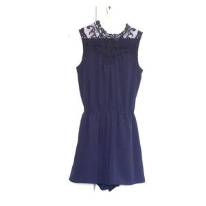 Lace top romper